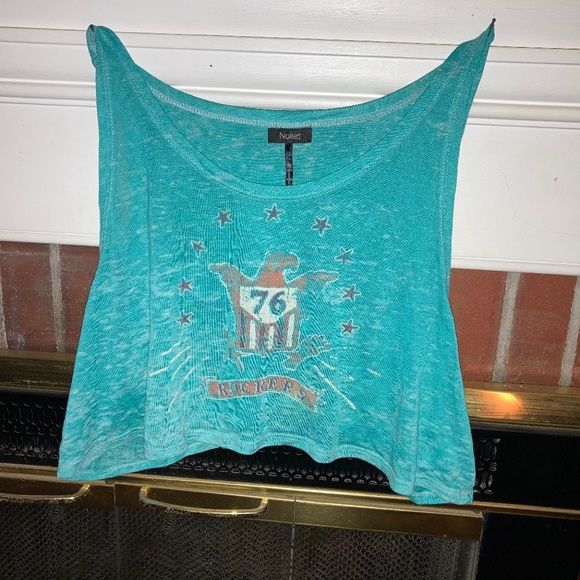Teal Crop Tank Top - Picture 1 of 2